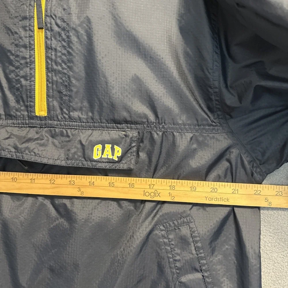 VTG Y2K GAP Windbreaker Anorak Jacket‎ Nylon Youth Boys XXL Navy Hooded Packable